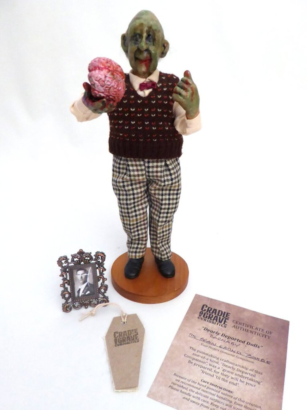 OOAK 11” OLD MAN ZOMBIE BRAIN EATER GOTHIC HORROR SCARY DOLL PROP ODDITY